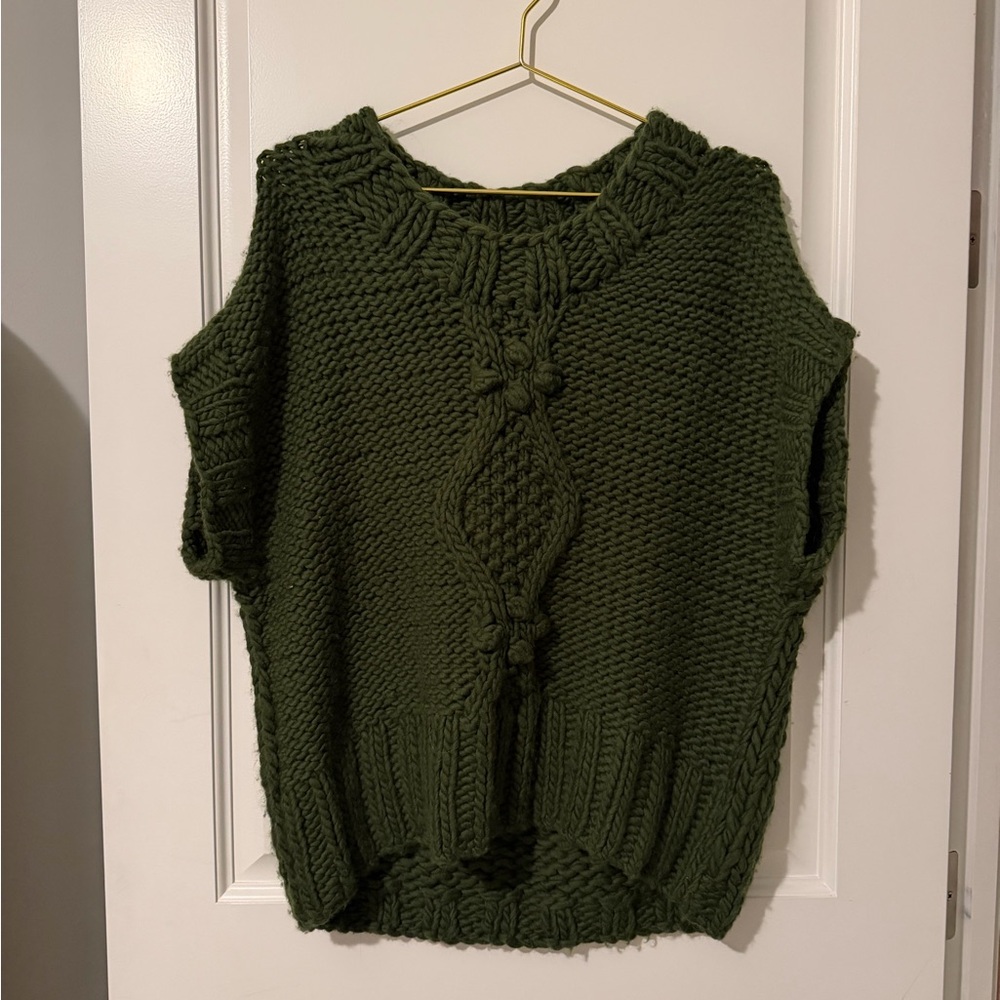 Twinkle by Wenlan Olive Knit Sweater Vest